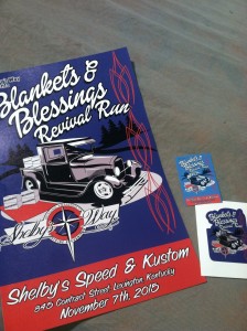 Each person participating in the Blankets & Blessings Revival Run will receive a 11x17 Event poster,dash plaque and window decal