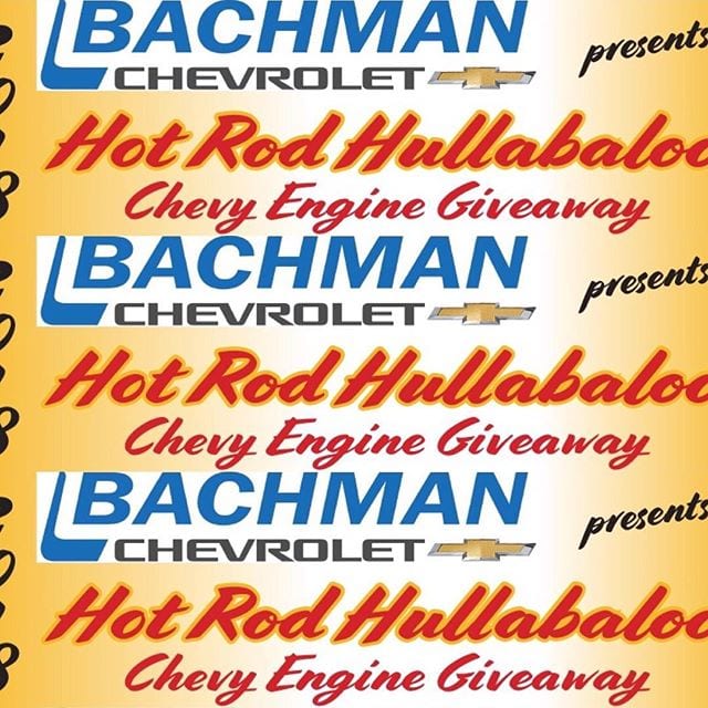 Chevy 350 Engine Giveaway Raffle
It’s that time and the 12th Annual Hot Rod Hullabaloo is getting close. Our new Chevy 350 Engine Giveaway Raffle is open! Donated by Bachman Chevrolet in Louisville, Kentucky our title sponsor for the 2018 Hullabaloo. This engine has a 2 year, 50,000 mile warranty and will be outfitted with Ceramic Coated Block Hugger Headers,  Edelbrock Performer Intake, carburetor, Vintage Finned and Kringle Finish Valve Covers and Oval Air Clearer along with other goodies. This year the tickets are $10 each and comes with a “FREE” day of red ticket for all the other items donated for the raffle. The engine you do not have to be present to win, but must be at the event for all the other items. You will also be able to purchase more $5 Red tickets at the Hullabaloo. Good Luck and Thank You for Supporting our 501c3 non-profit.
